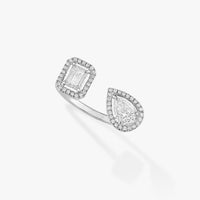 [LUCKY LOVE]MY TWIN TOI & MOI SILVER DIAMOND RING