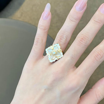 [LUCKY LOVE]OPERA TULLE  RING WITH  ENAMEL BACKGROUND