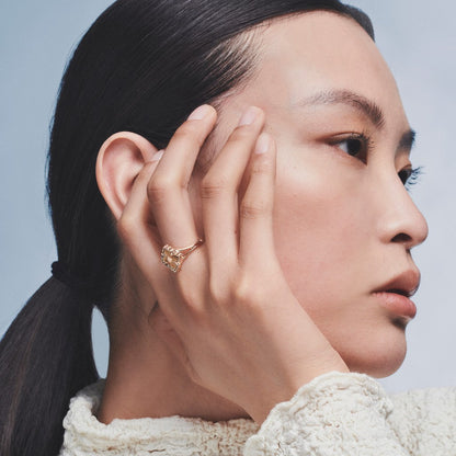 [LUCKY LOVE]OPERA TULLE  RING WITH  ENAMEL BACKGROUND