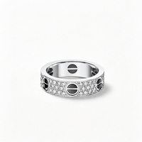 [LUCKY LOVE]LOVE RING 5.5MM DIAMONDS PAVED CERAMIC