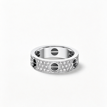 [LUCKY LOVE]LOVE RING 5.5MM DIAMONDS PAVED CERAMIC