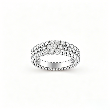 [LUCKY LOVE] THREE-ROW DIAMOND RING