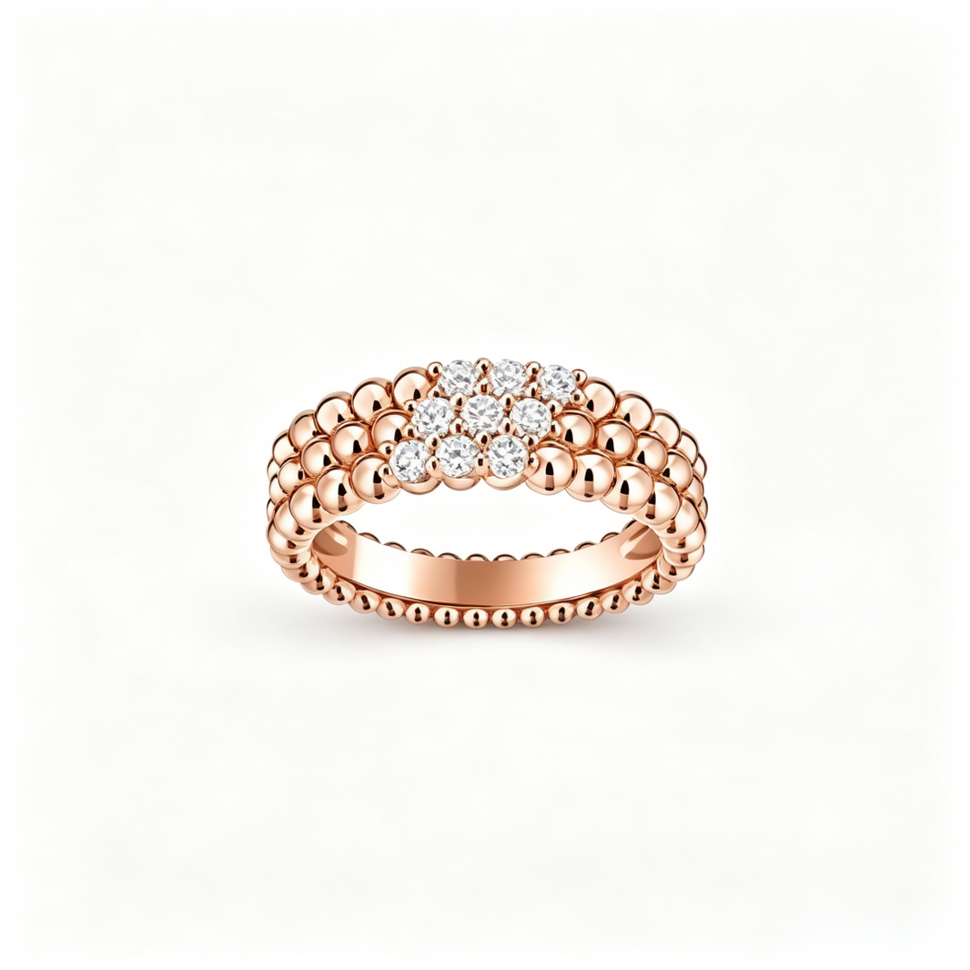 [LUCKY LOVE] THREE-ROW DIAMOND RING