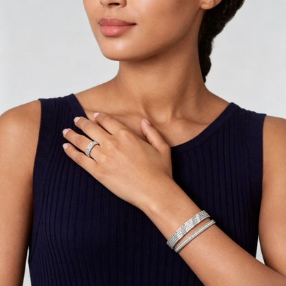 [LUCKY LOVE] THREE-ROW DIAMOND RING