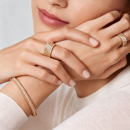 [LUCKY LOVE] THREE-ROW DIAMOND RING