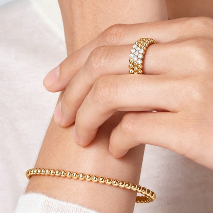 [LUCKY LOVE] THREE-ROW DIAMOND RING