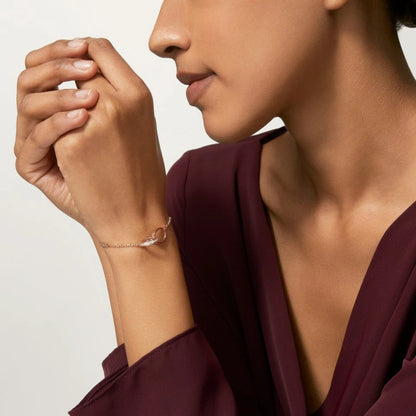 [LUCKY LOVE]LOVE DOUBLE RING HALF DIAMOND BRACELET