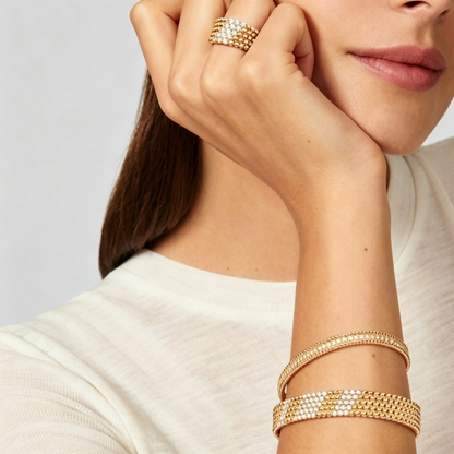 [LUCKY LOVE]  FIVE-ROW DIAMOND BRACELET