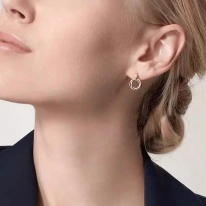 [LUCKY LOVE]TRINITY ON DIAMOND  EARRINGS