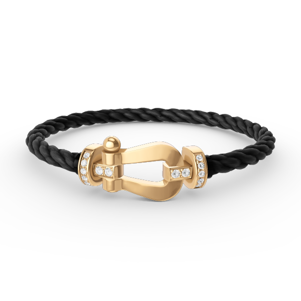 [LUCKY LOVE]FORCE LARGE HORSESHOE HALF DIAMOND BRACELET GOLD