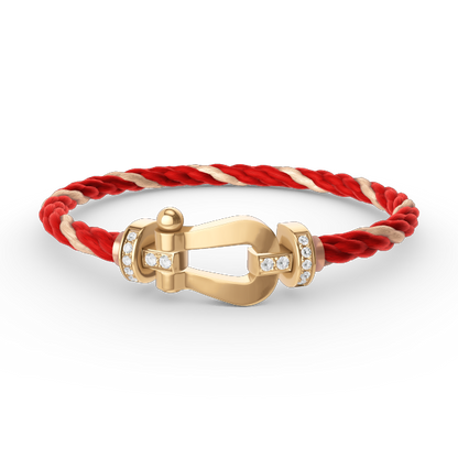 [LUCKY LOVE]FORCE LARGE HORSESHOE HALF DIAMOND BRACELET GOLD