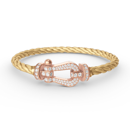[LUCKY LOVE]FORCE LARGE HORSESHOE FULL DIAMOND BRACELET ROSE GOLD