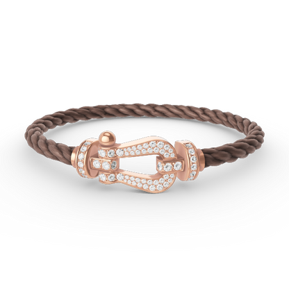 [LUCKY LOVE]FORCE LARGE HORSESHOE FULL DIAMOND BRACELET ROSE GOLD
