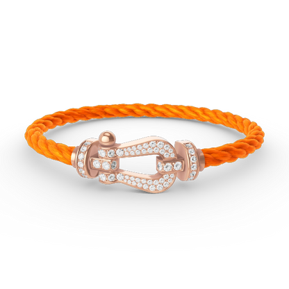 [LUCKY LOVE]FORCE LARGE HORSESHOE FULL DIAMOND BRACELET ROSE GOLD