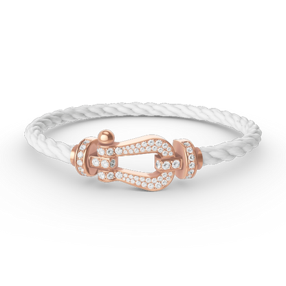 [LUCKY LOVE]FORCE LARGE HORSESHOE FULL DIAMOND BRACELET ROSE GOLD