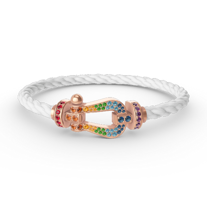 [LUCKY LOVE]FORCE LARGE HORSESHOE  COLORED DIAMOND BRACELET ROSE GOLD