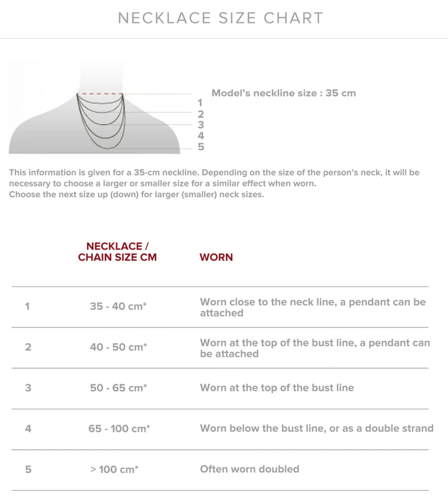 Necklace Size Chart