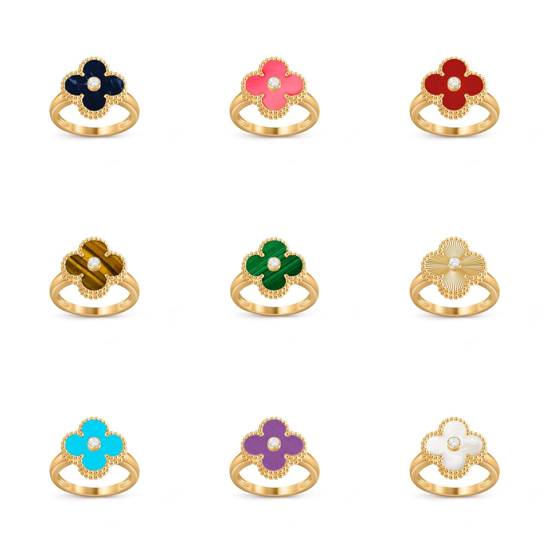 [LUCKY LOVE]CLOVER DIAMOND RING GOLD COLLECTION