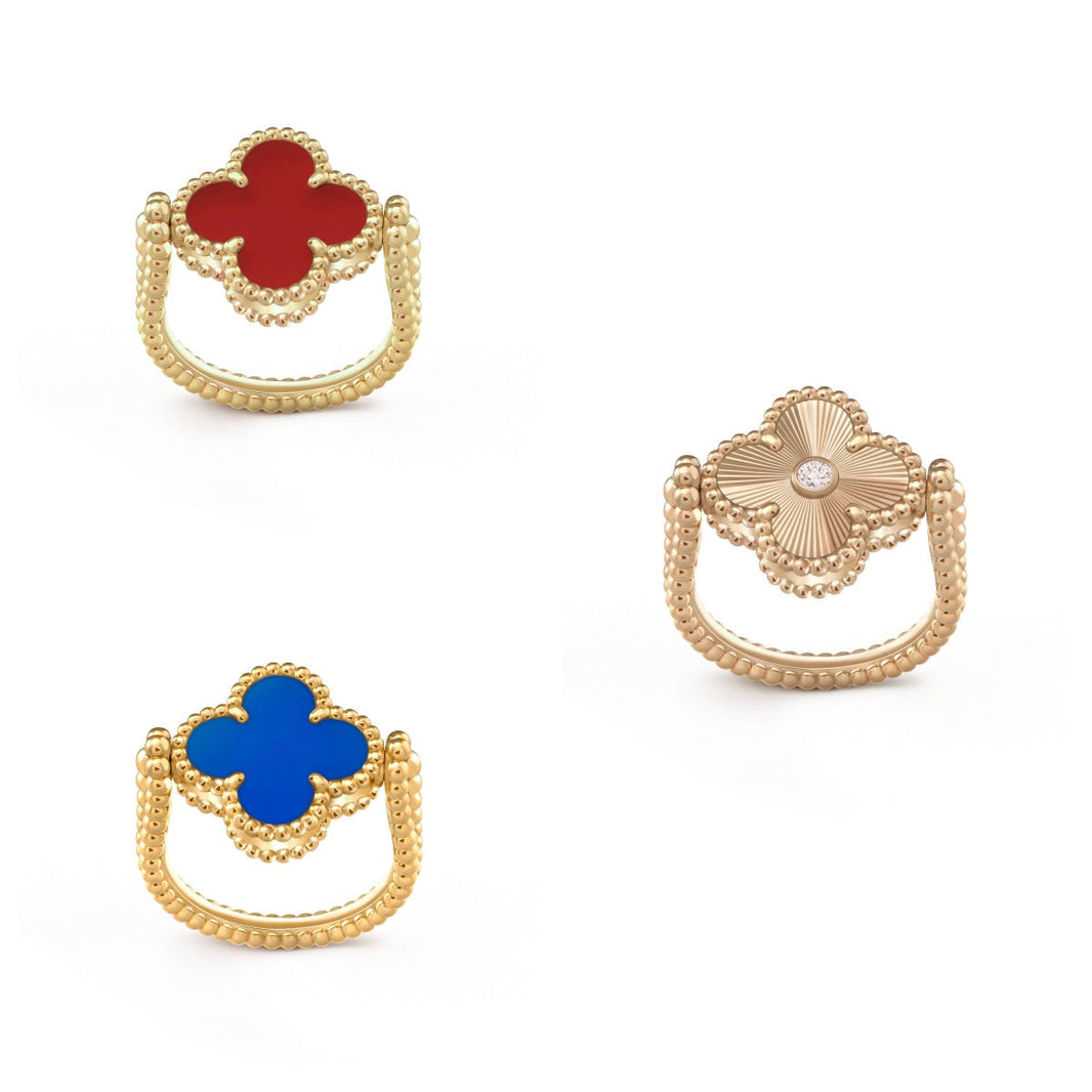 [LUCKY LOVE]CLOVER RIVERSIBLE RING GOLD COLLECTION
