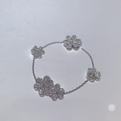 [LUCKY LOVE]FRIVOLE SILVER 5 FLOWERS BRACELET