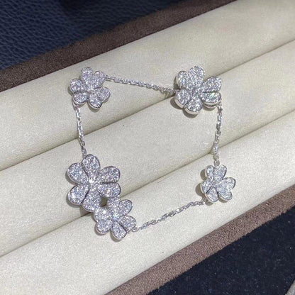 [LUCKY LOVE]FRIVOLE SILVER 5 FLOWERS BRACELET