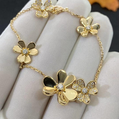 [LUCKY LOVE]FRIVOLE GOLD 5 FLOWERS BRACELET