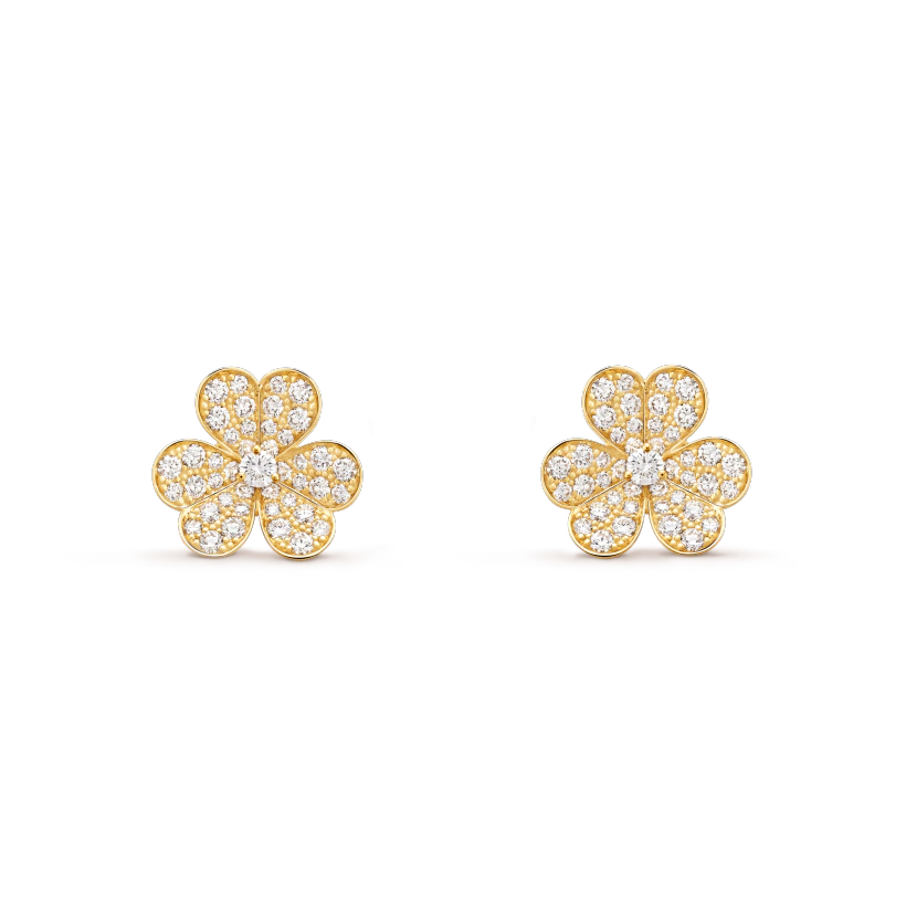[LUCKY LOVE]FRIVOLE GOLD FLOWER DIAMOND EARRINGS