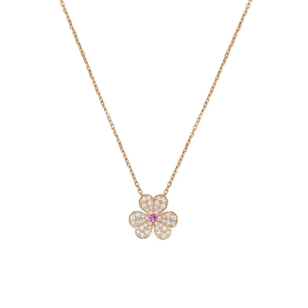[LUCKY LOVE]FRIVOLE ROSE GOLD FLOWER DIAMOND NECKLACE