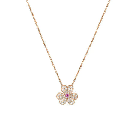 [LUCKY LOVE]FRIVOLE ROSE GOLD FLOWER DIAMOND NECKLACE
