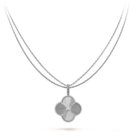 [LUCKY LOVE]CLOVER 25MM SILVER BIG CLOVER NECKLACE