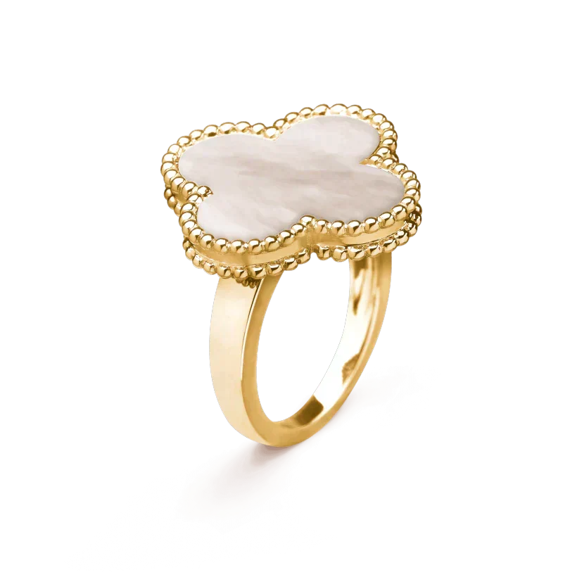 [LUCKY LOVE]CLOVER WHITE MOP RING