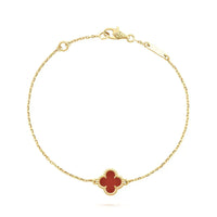 [LUCKY LOVE]CLOVER  CARNELIAN SINGLE FLOWER BRACELET