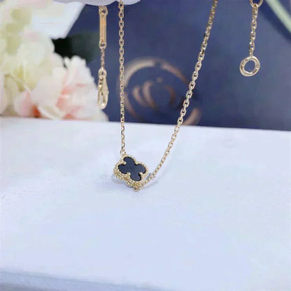 [LUCKY LOVE]CLOVER ONYX SINGLE FLOWER BRACELET