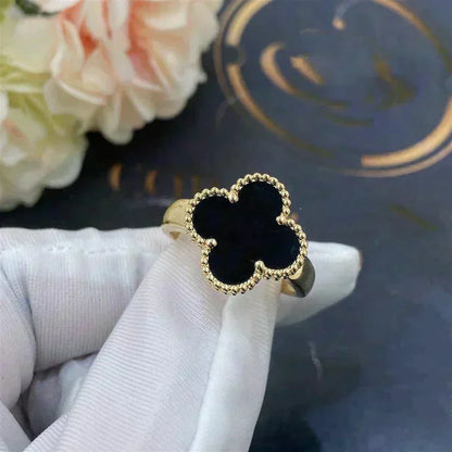 [LUCKY LOVE]CLOVER ONYX RING