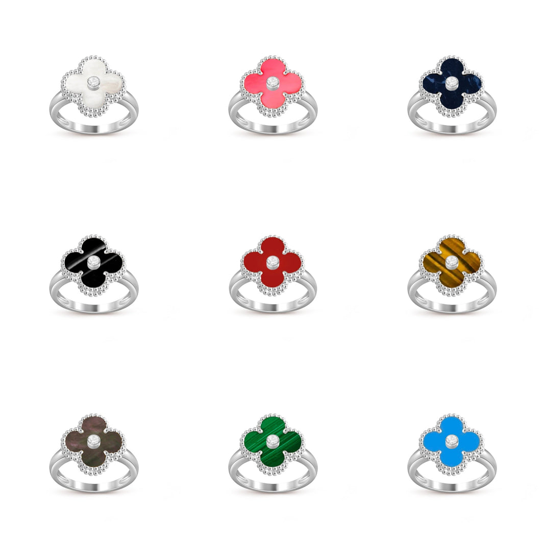 [LUCKY LOVE]CLOVER SILVER DIOMND RING COLLECTION