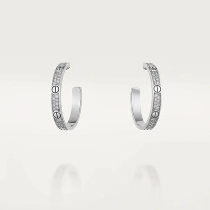 [LUCKY LOVE]LOVE EARRINGS 3.6MM DIAMOND PAVED