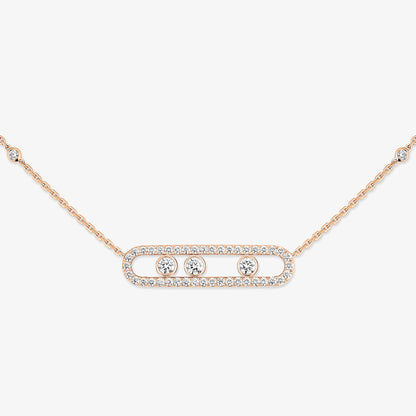 [LUCKY LOVE] Move Pave_ Rose Gold Diamond Necklace