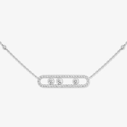 [LUCKY LOVE] Move Pave_ Rose Gold Diamond Necklace