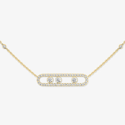 [LUCKY LOVE] Move Pave_ Rose Gold Diamond Necklace