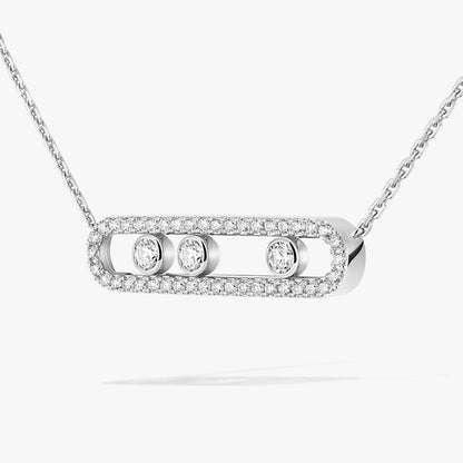 [LUCKY LOVE] Move Pave_ Rose Gold Diamond Necklace