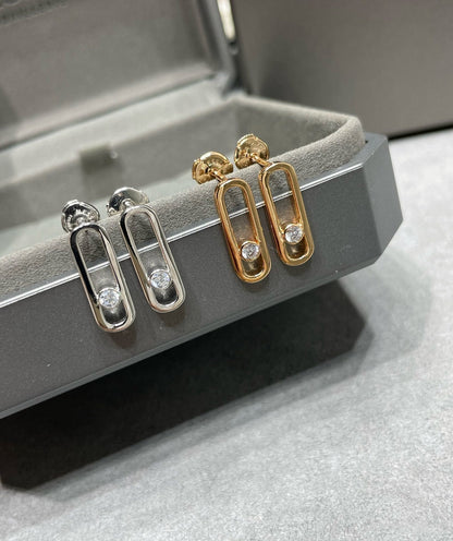 [LUCKY LOVE]MOVE UNO SMALL 1 DIAMOND EARRINGS
