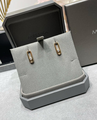 [LUCKY LOVE]MOVE UNO SMALL 1 DIAMOND EARRINGS