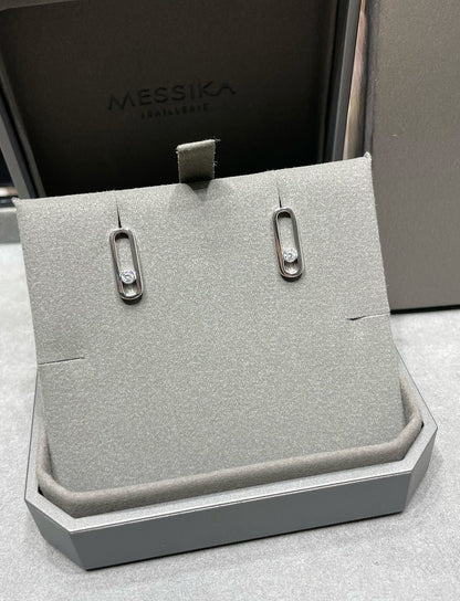[LUCKY LOVE]MOVE UNO SMALL 1 DIAMOND EARRINGS