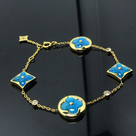 [LUCKY LOVE]STAR AND SUN 4 MOTIF BLUE BRACELET