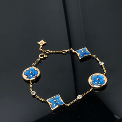 [LUCKY LOVE]STAR AND SUN 4 MOTIF BLUE BRACELET