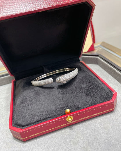 [LUCKY LOVE]PANTHERE FULL DIAMOND OPEN BRACELET