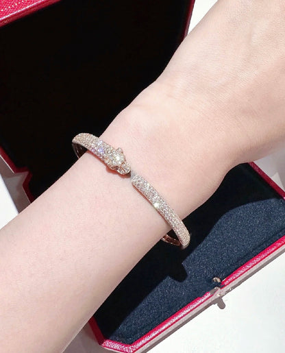 [LUCKY LOVE]PANTHERE FULL DIAMOND OPEN BRACELET