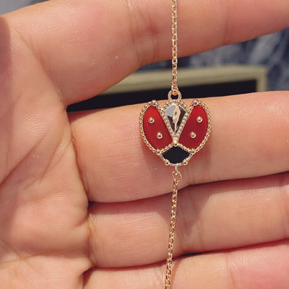 [LUCKY LOVE]LUCKY SPRING 1 MOTIF PINK GOLD BRACELET