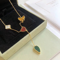 [LUCKY LOVE]LUCKY SPRING 4 MOTIFS ROSE GOLD NECKLACE