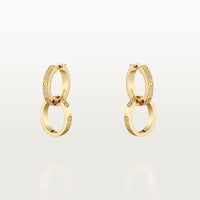 [LUCKY LOVE]LOVE 3.3MM DANGLE HALF DIAMOND EARRINGS